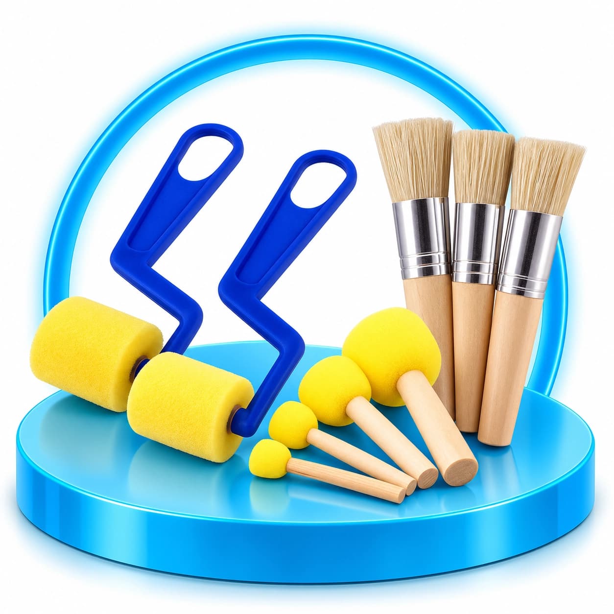 Stencil & Foam Brush