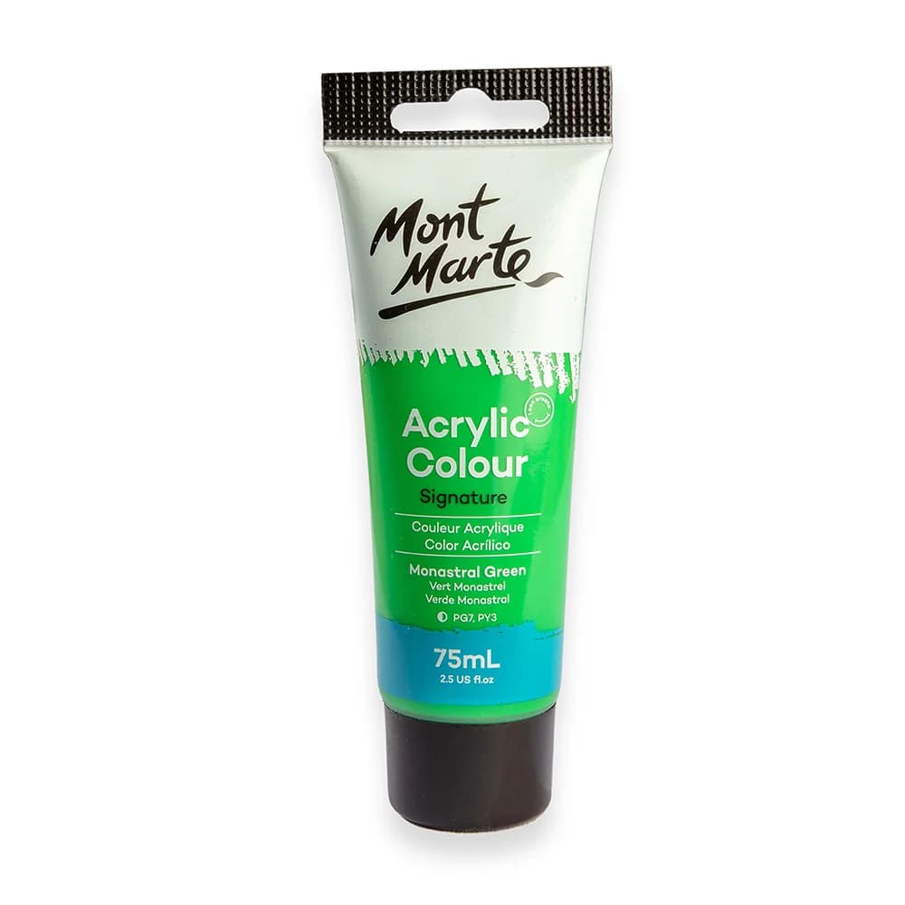 Mont Marte Acrylic Colour Paint Signature 75ml (2.5 US fl.oz) Tube - Monastral Green