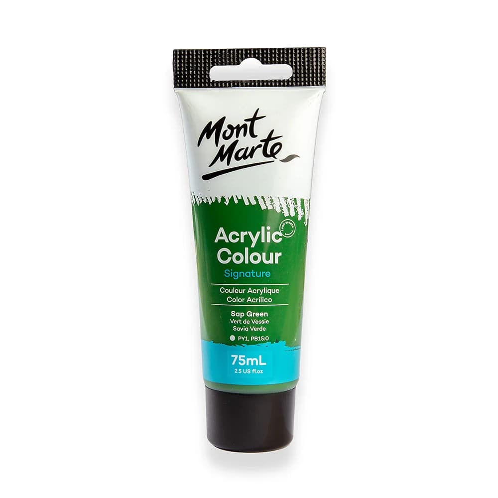 Mont Marte Acrylic Colour Paint Signature 75ml (2.5 US fl.oz) Tube - Sap Green