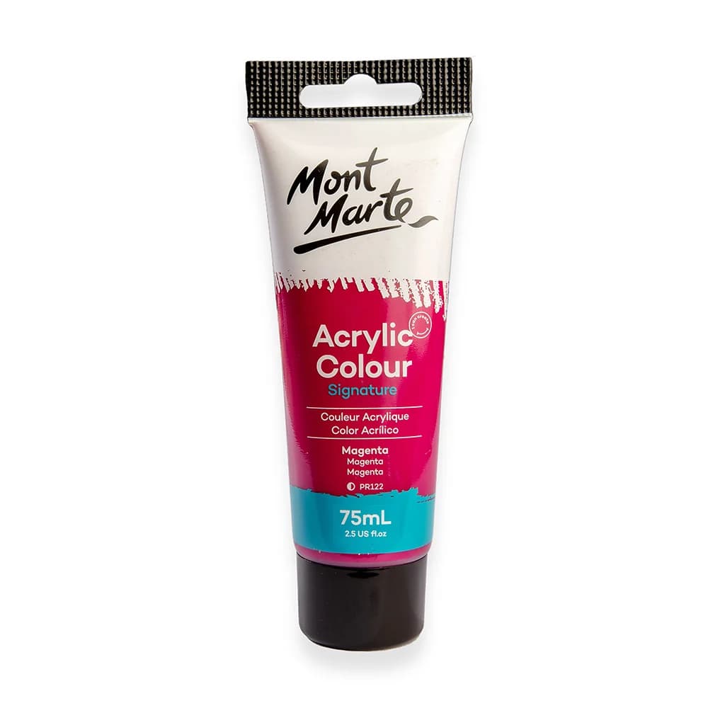 Mont Marte Acrylic Colour Paint Signature 75ml (2.5 US fl.oz) Tube - Magenta