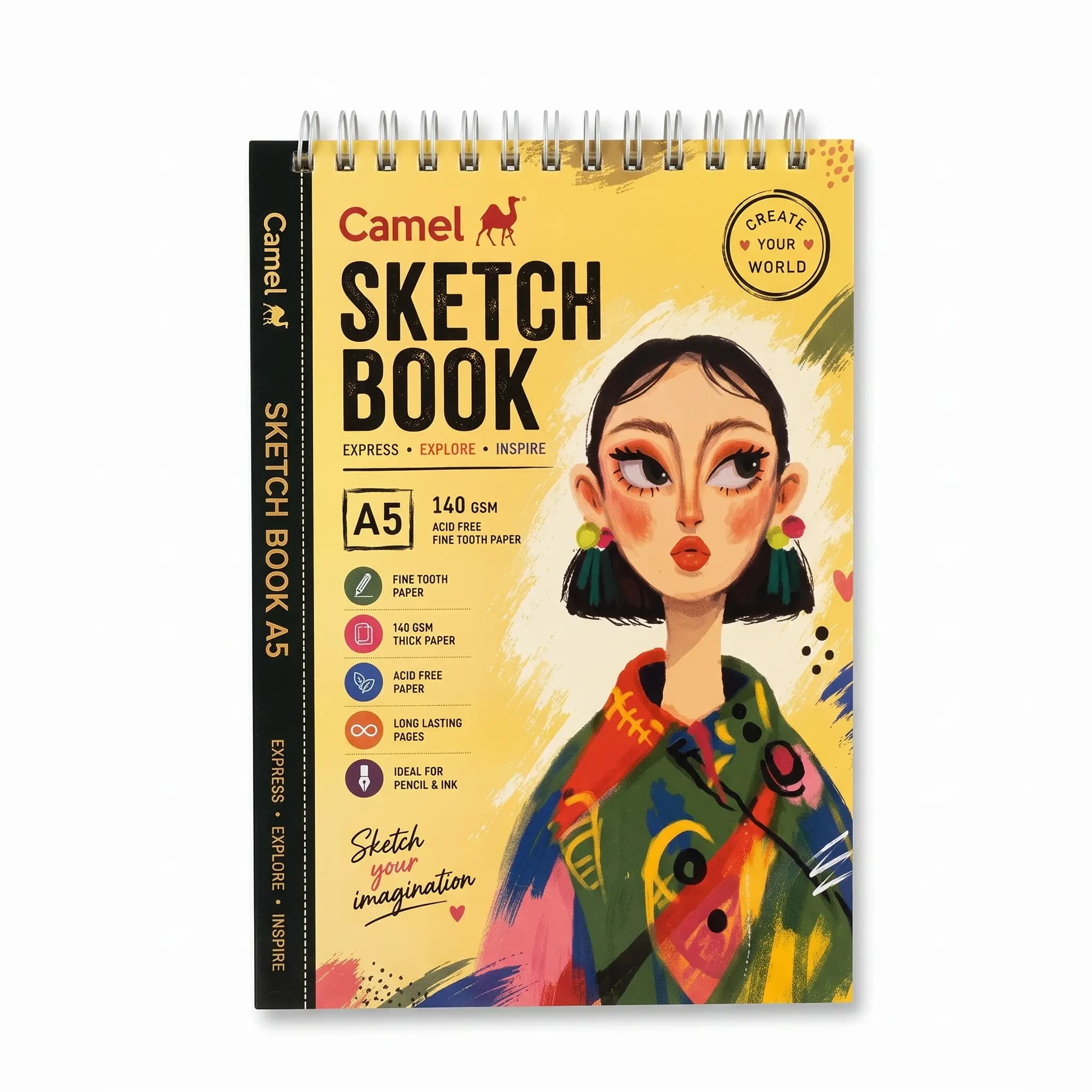 Camel Sketchbook A5 36 Sheets 140gsm Wonder Girl Theme