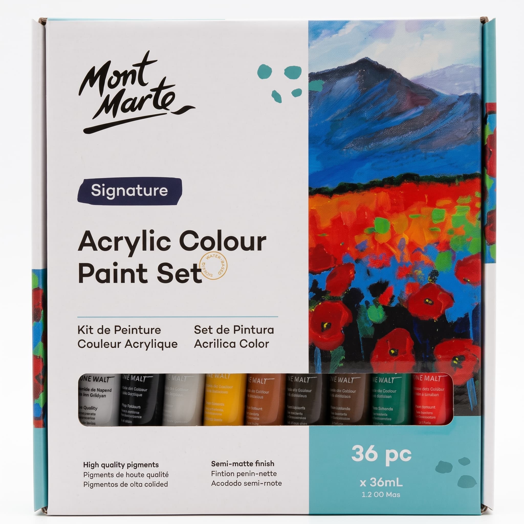Mont Marte Acrylic Colour Paint Set Signature 36pc x 36ml (1.2oz)
