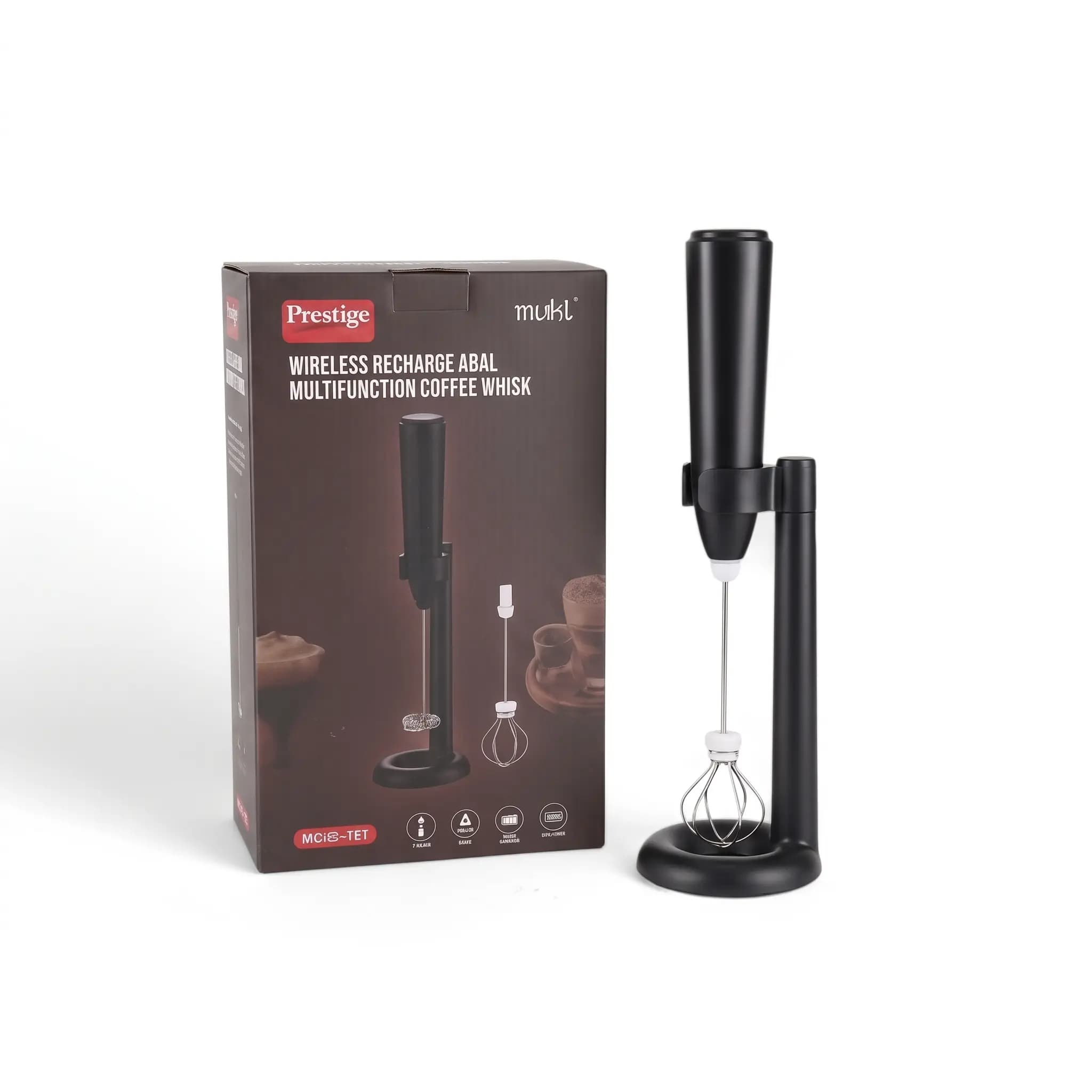 Prestige Mukti Wireless Rechargeable Multifunction Coffee Whisk – Electric Milk Frother & Coffee Mixer 