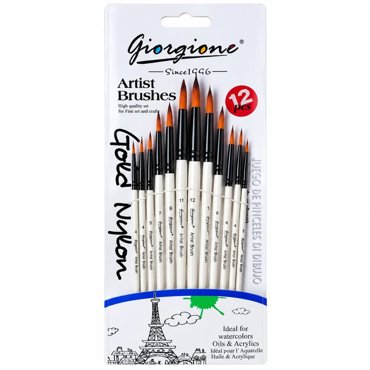 Giorgione Artist Brush Set 12 Pcs G-6012R