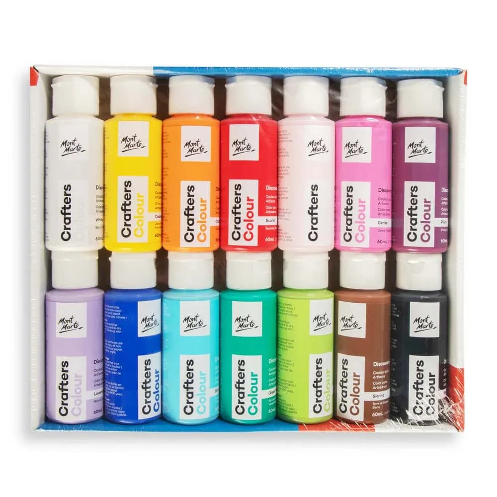 Crafters Colour Discovery Paint Set 14 x 60ml – 14 Colour Craft Painting Set