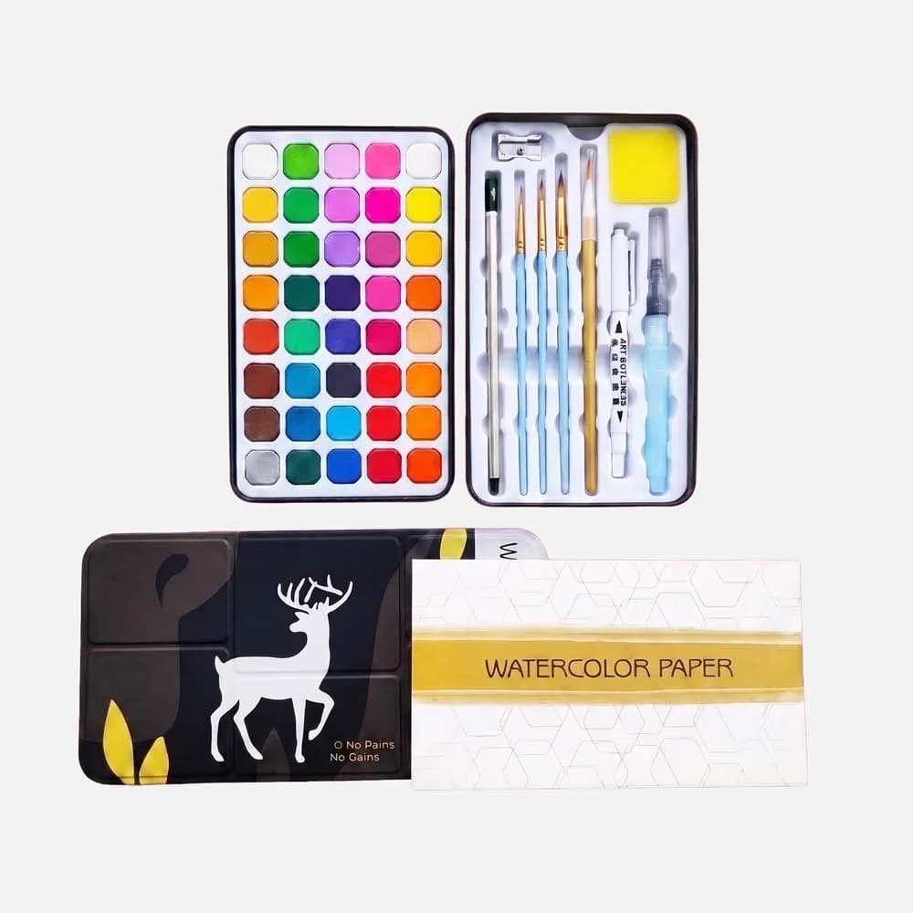 Keep Smiling Watercolor Cake Set 45 Colors – 45 Pcs Watercolor Painting Set
