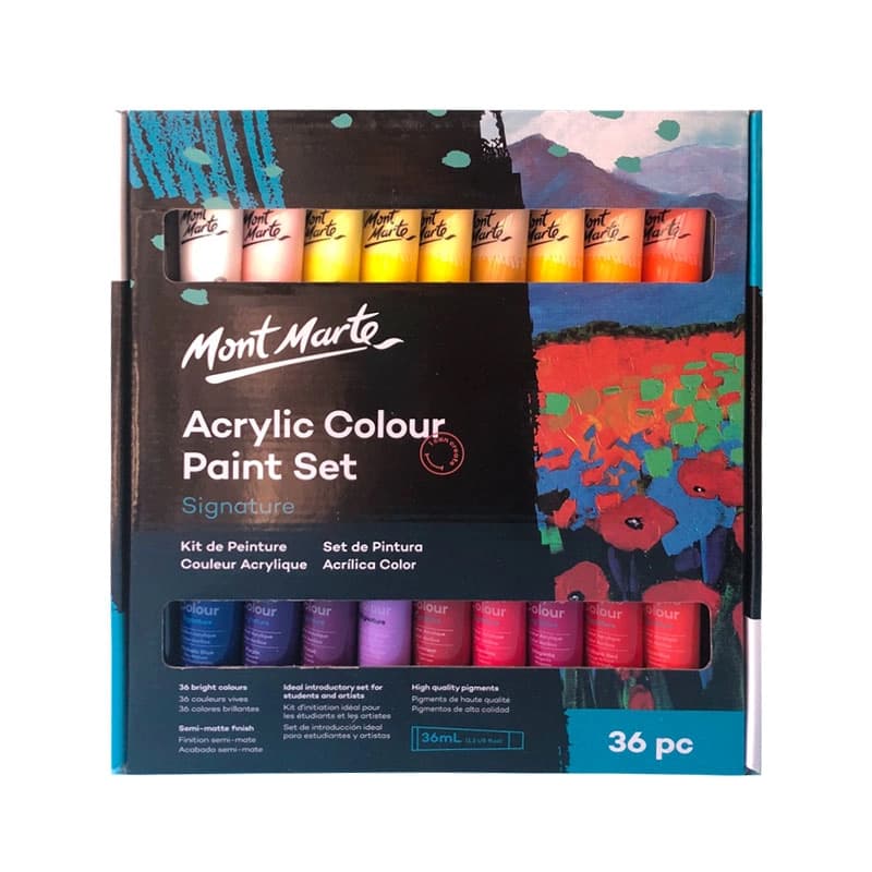 Mont Marte Acrylic Colour Paint Set Signature 36pc x 36ml (1.2oz)