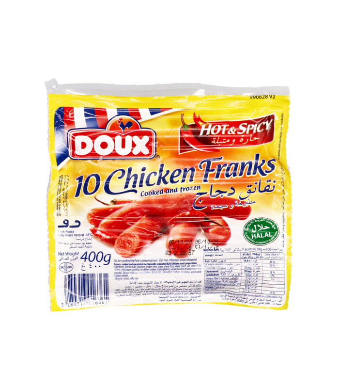 Doux Chicken Franks Hot & Spicy – Juicy & Spicy Sausages