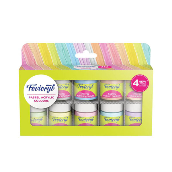 Fevicryl Pastel Acrylic Colour Set (10pc) – Vibrant & High-Quality Paints