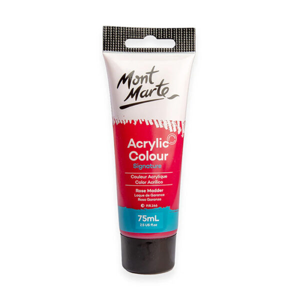 Mont Marte Acrylic Colour Paint 75ml – Rose Madder for Art & Craft