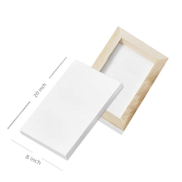 8x20 Inch Stretched Cotton Canvas – Slim Format for Painting