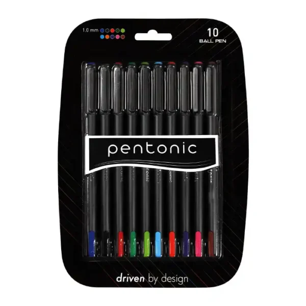 Linc Pentonic 10 Color Smooth Ball Pen Set with sleek matte finish and easy flow ink.