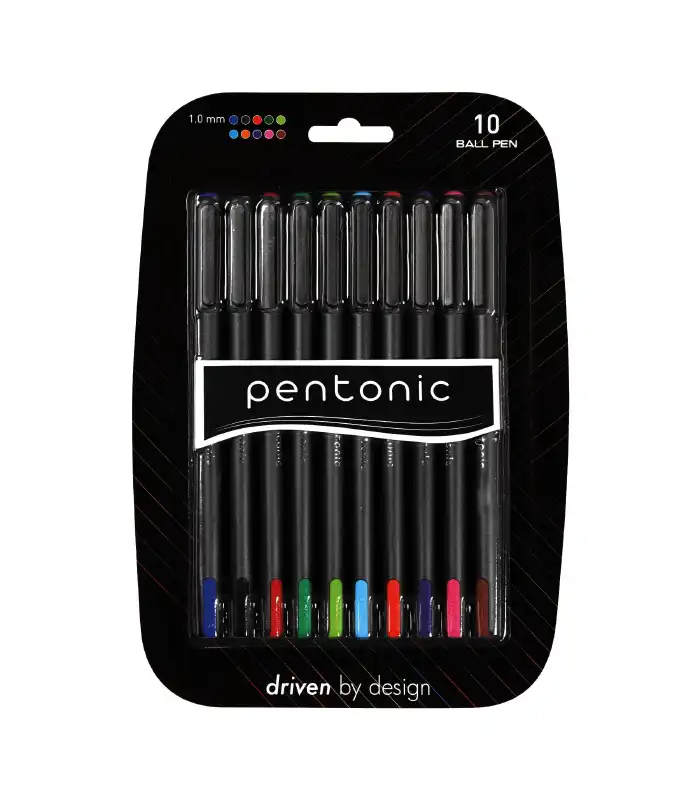 Linc Pentonic 10 Color Smooth Ball Pen Set with sleek matte finish and easy flow ink.