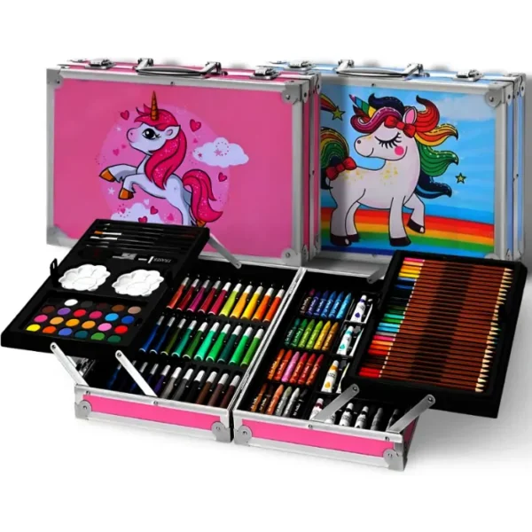145 Pcs Unicorn Art Set for Kids – Drawing, Coloring & Painting Kit